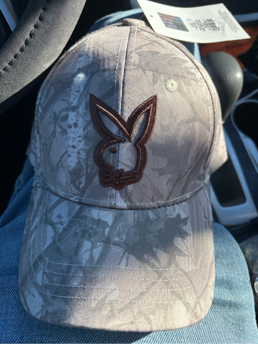 Playboy Embroidered Logo Men's Baseball Cap - Light Gray/Camo